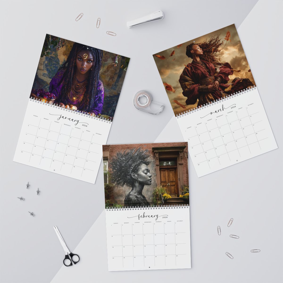 Oya Wall Calendar — 12‑Month Orisha Art Calendar