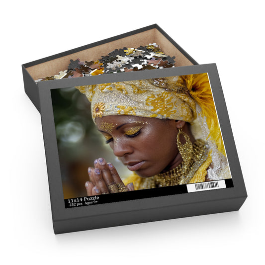 Oshun Mindful Meditation Puzzle - 120, 252, 500-Piece, Mindfulness Decor, Relaxation Gift, Spiritual Art, Unique Artwork