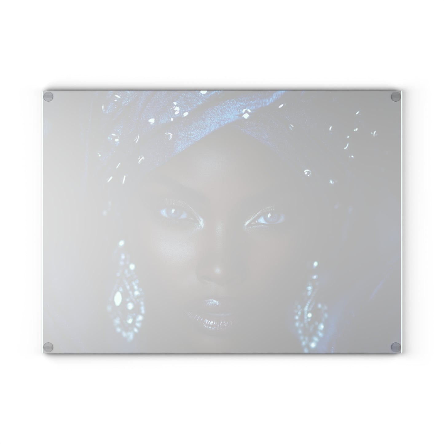 Yemaya Elegant Glass Cutting Board — Decorative Ocean Goddess Kitchen Board