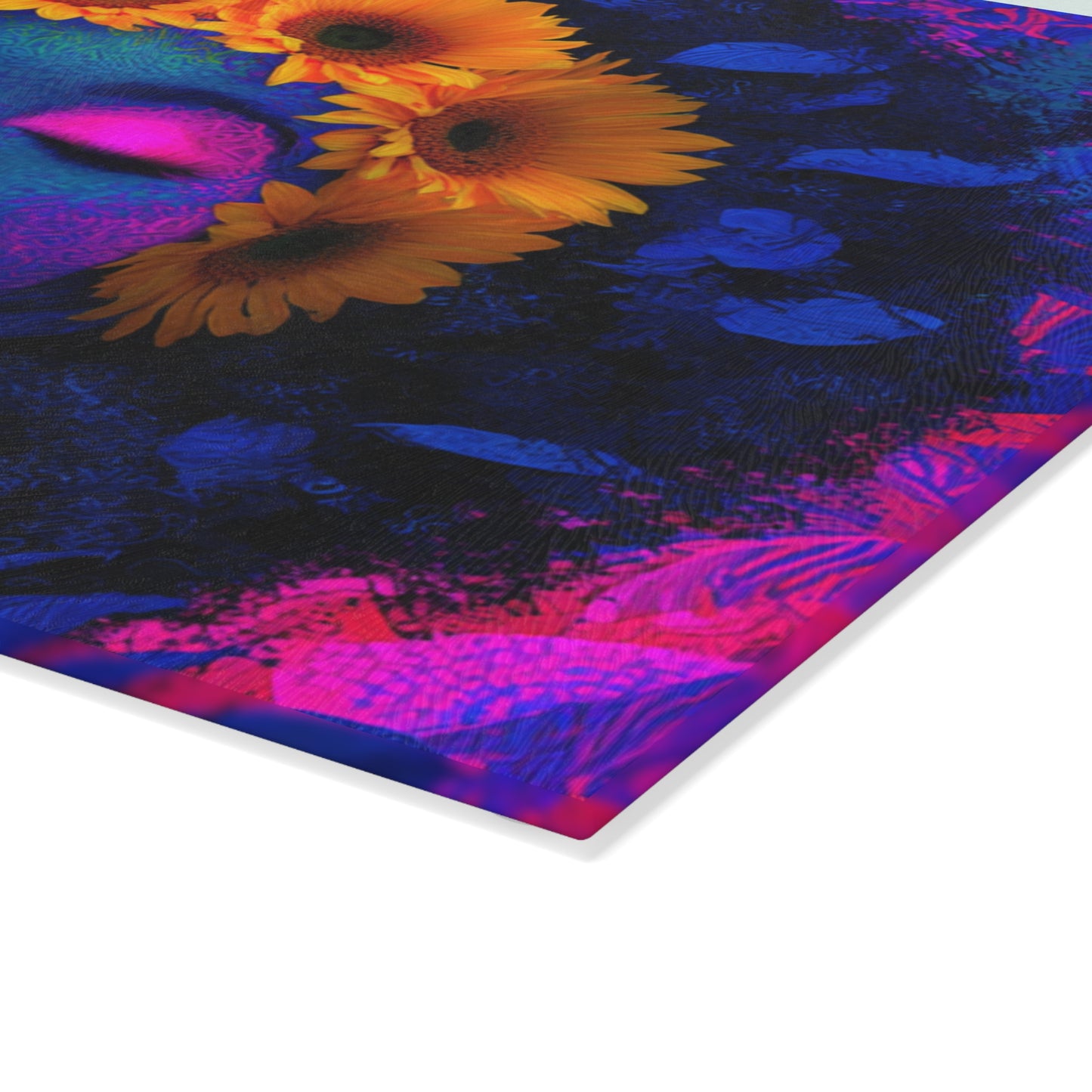 Vibrant Floral Cutting Board with Afro Art - Kitchen Decor, Gift for Her, Home Cooking, Unique Gift, Housewarming