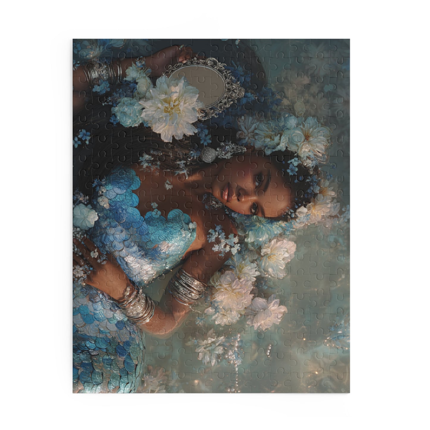 Yemaya Mermaid Floral Puzzle — 500/252/120-Piece Jigsaw