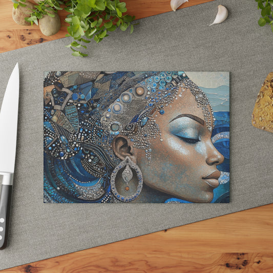 Elegant Art Glass Cutting Board, Kitchen Decor, Gift for Home Cook, Wall Art, Unique Wedding Gift, Artistic Culinary Accessory