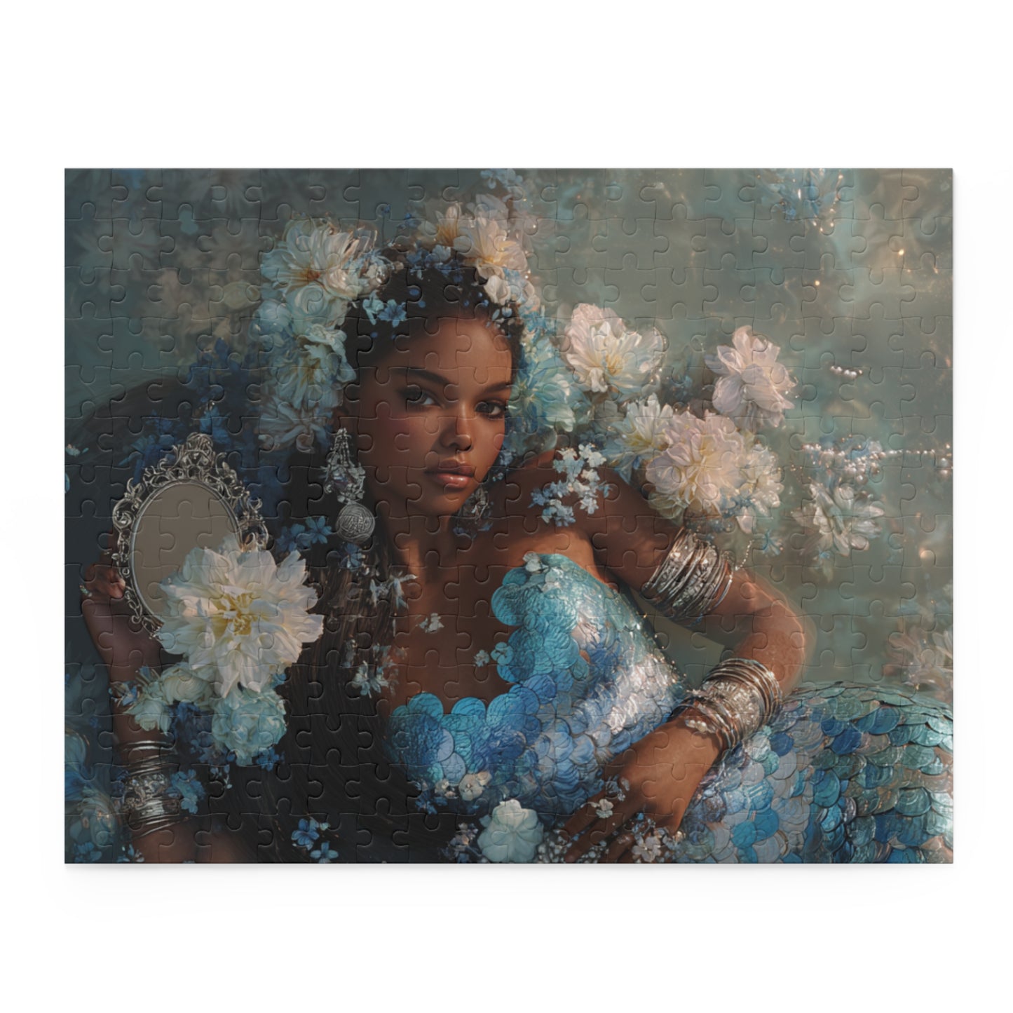Yemaya Mermaid Floral Puzzle — 500/252/120-Piece Jigsaw