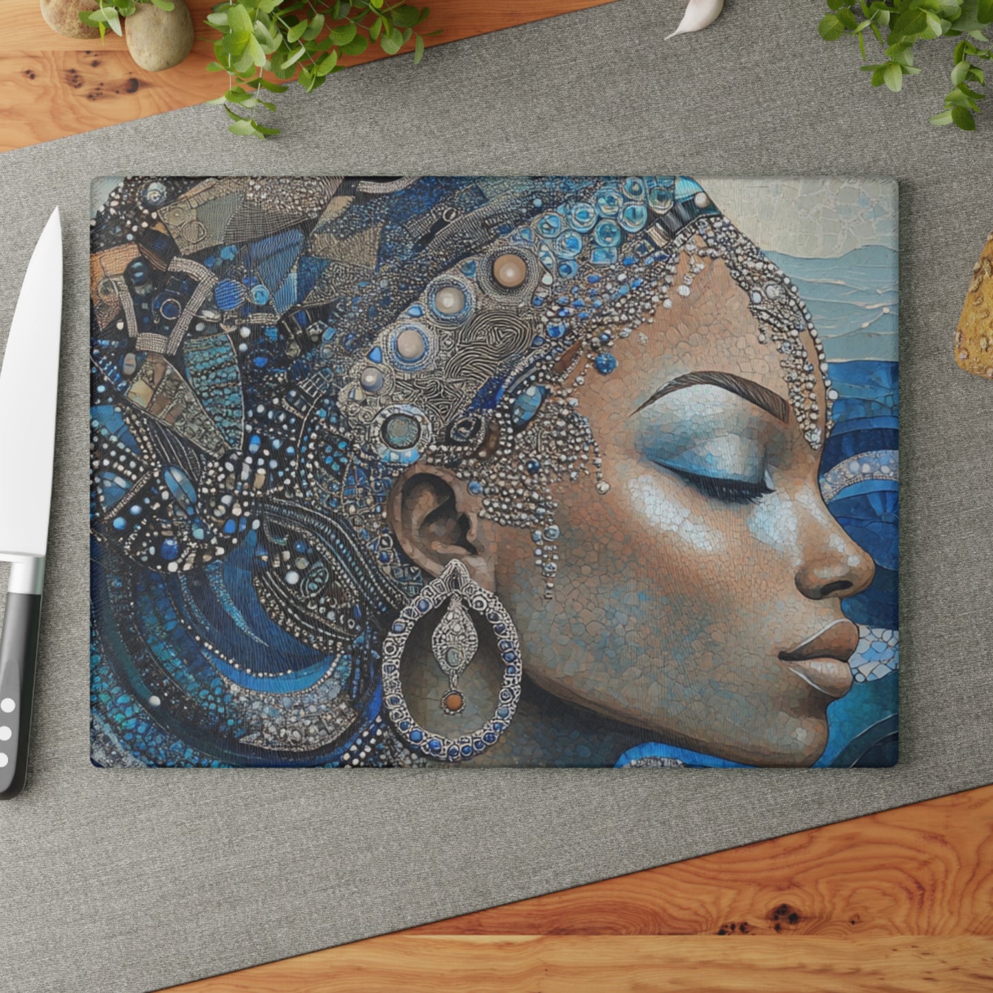 Elegant Art Glass Cutting Board, Kitchen Decor, Gift for Home Cook, Wall Art, Unique Wedding Gift, Artistic Culinary Accessory