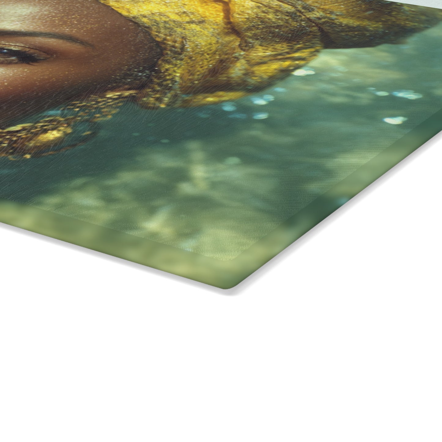 Oshun African Goddess Vibrant Glass Cutting Board