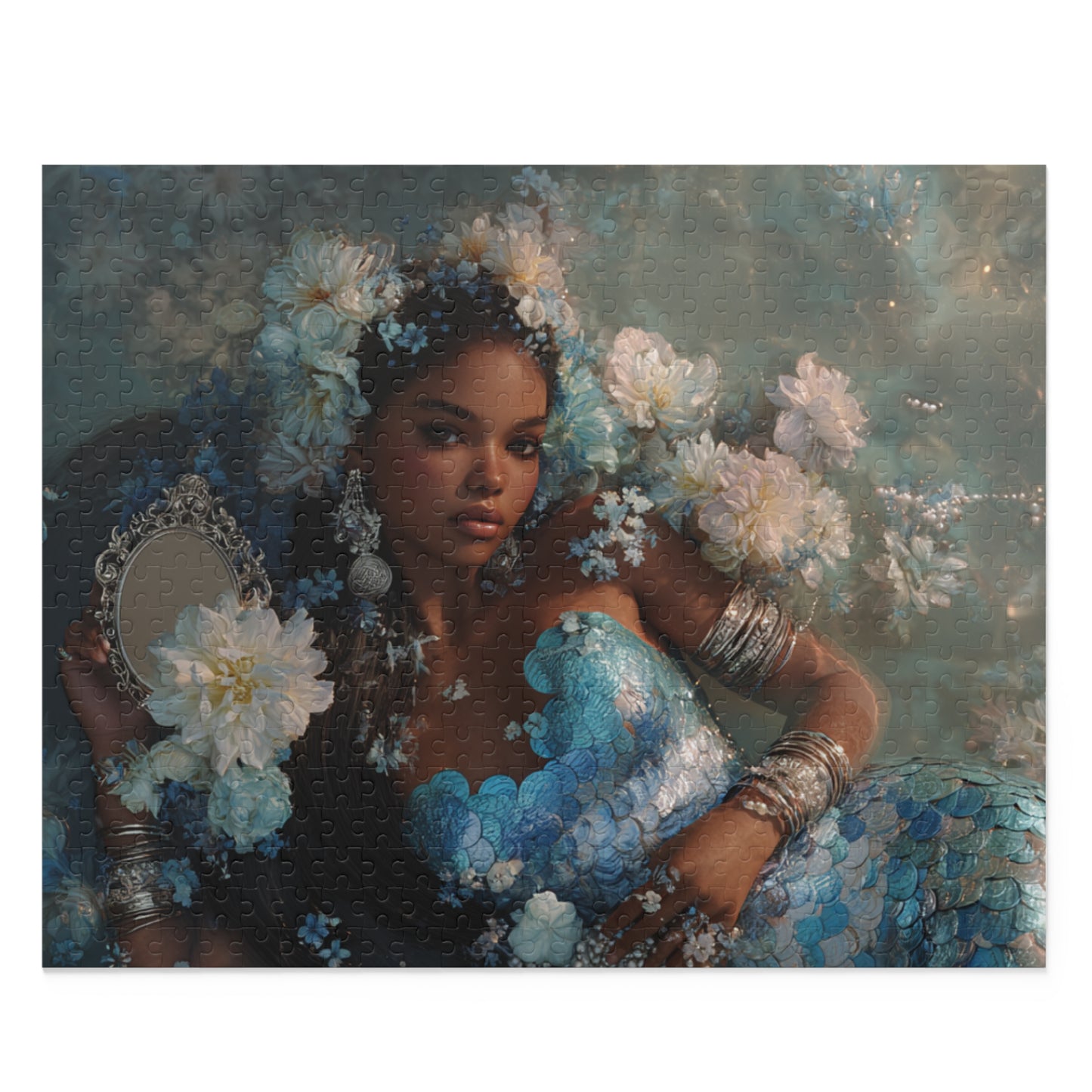 Yemaya Mermaid Floral Puzzle — 500/252/120-Piece Jigsaw