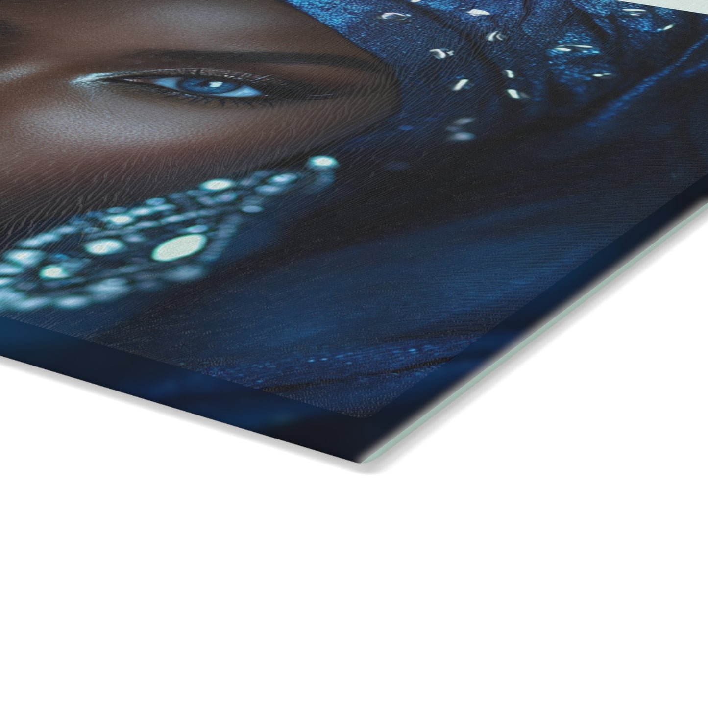 Yemaya Elegant Glass Cutting Board — Decorative Ocean Goddess Kitchen Board