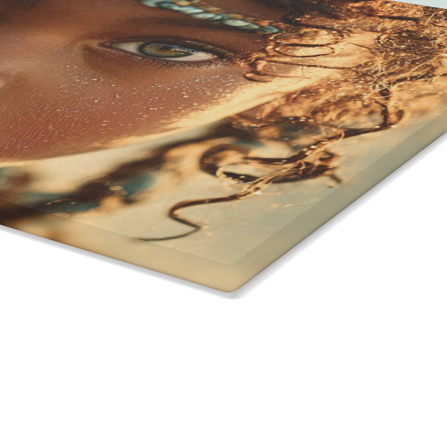 Yemaya Seashell Glass Cutting Board — Ocean-Inspired Sea Shell Girl Design