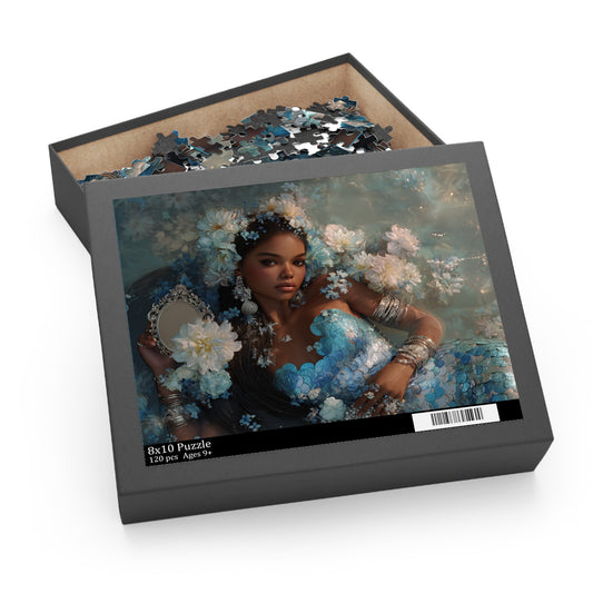 Yemaya Mermaid Floral Puzzle — 500/252/120-Piece Jigsaw