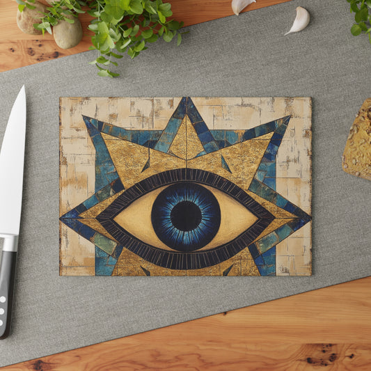 Evil Eye Glass Cutting Board — Protective Kitchen Serving Board