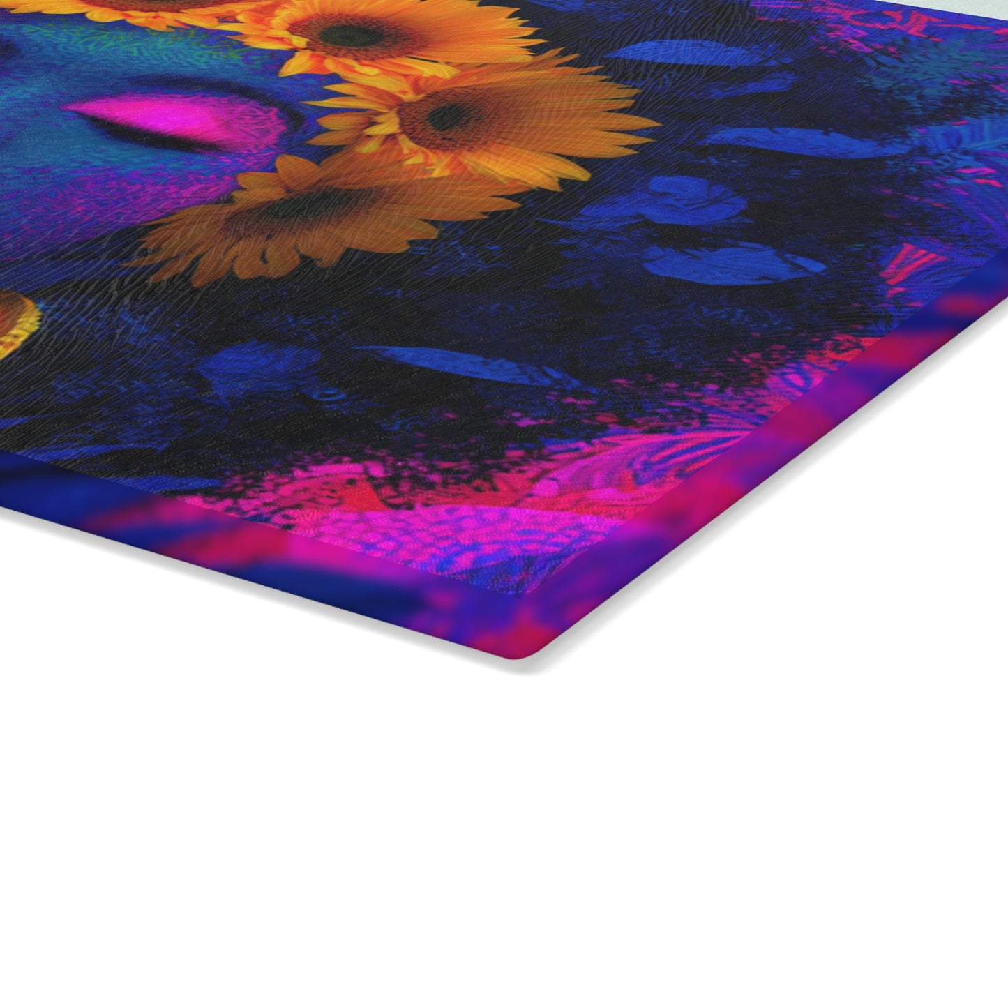 Vibrant Floral Cutting Board with Afro Art - Kitchen Decor, Gift for Her, Home Cooking, Unique Gift, Housewarming