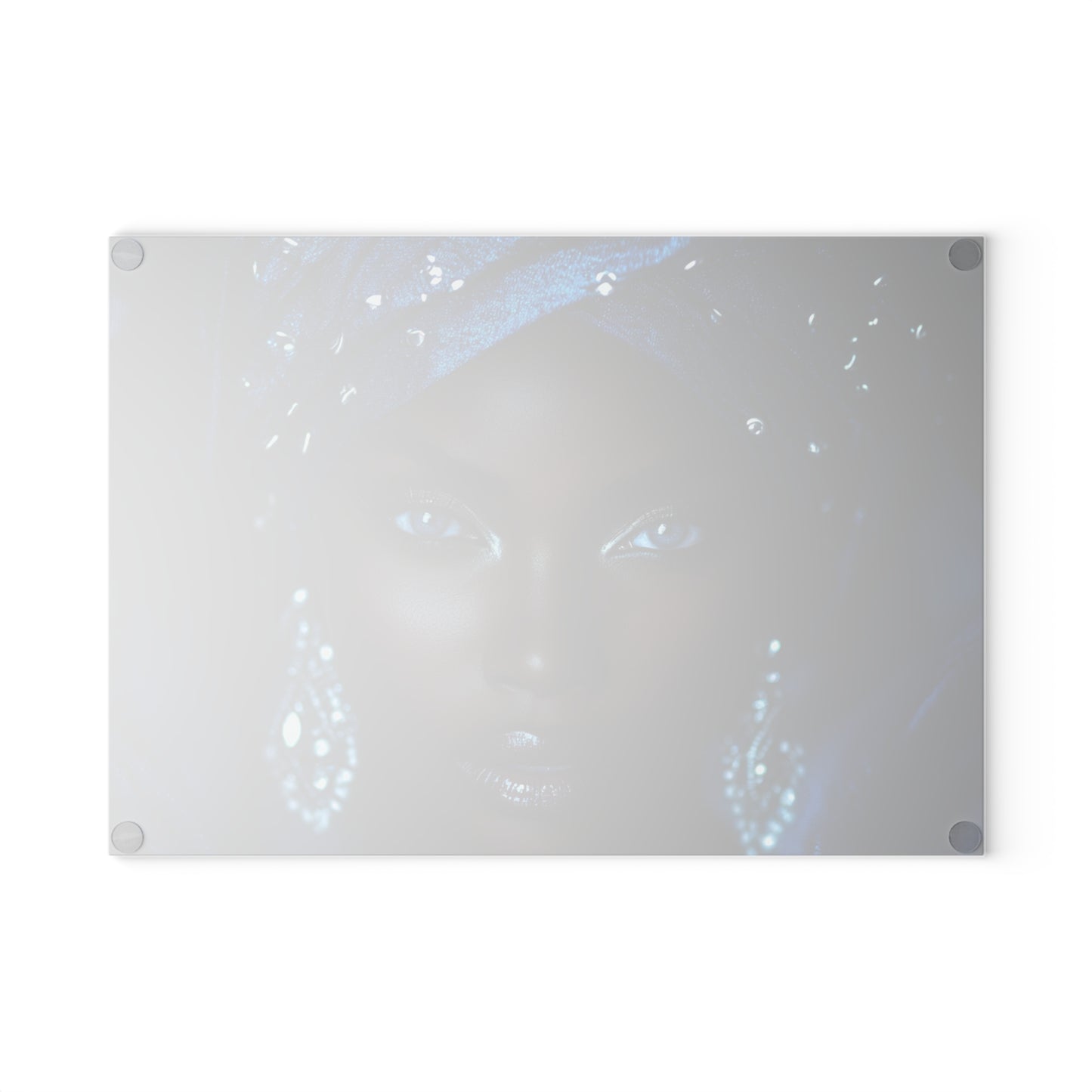 Yemaya Elegant Glass Cutting Board — Decorative Ocean Goddess Kitchen Board