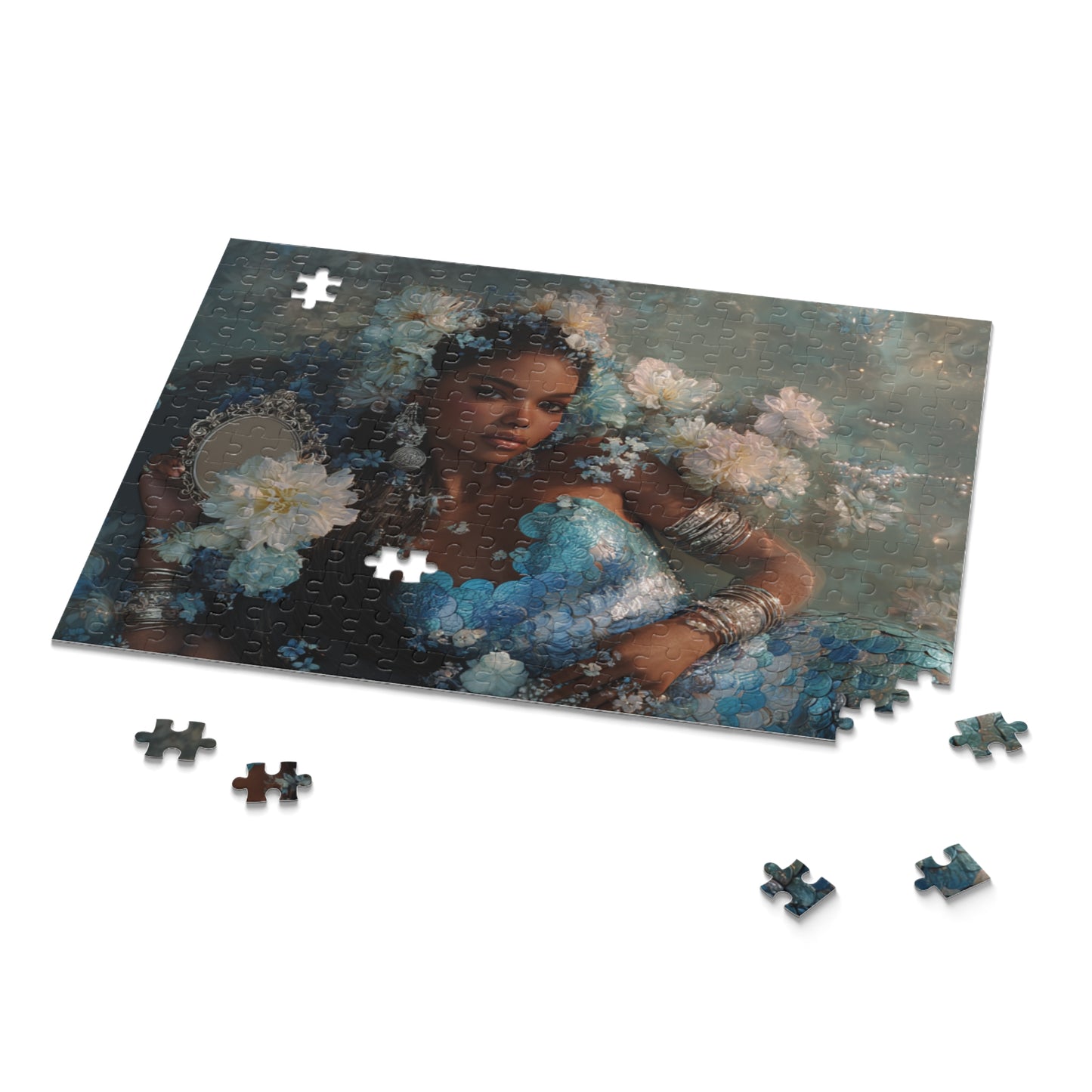 Yemaya Mermaid Floral Puzzle — 500/252/120-Piece Jigsaw