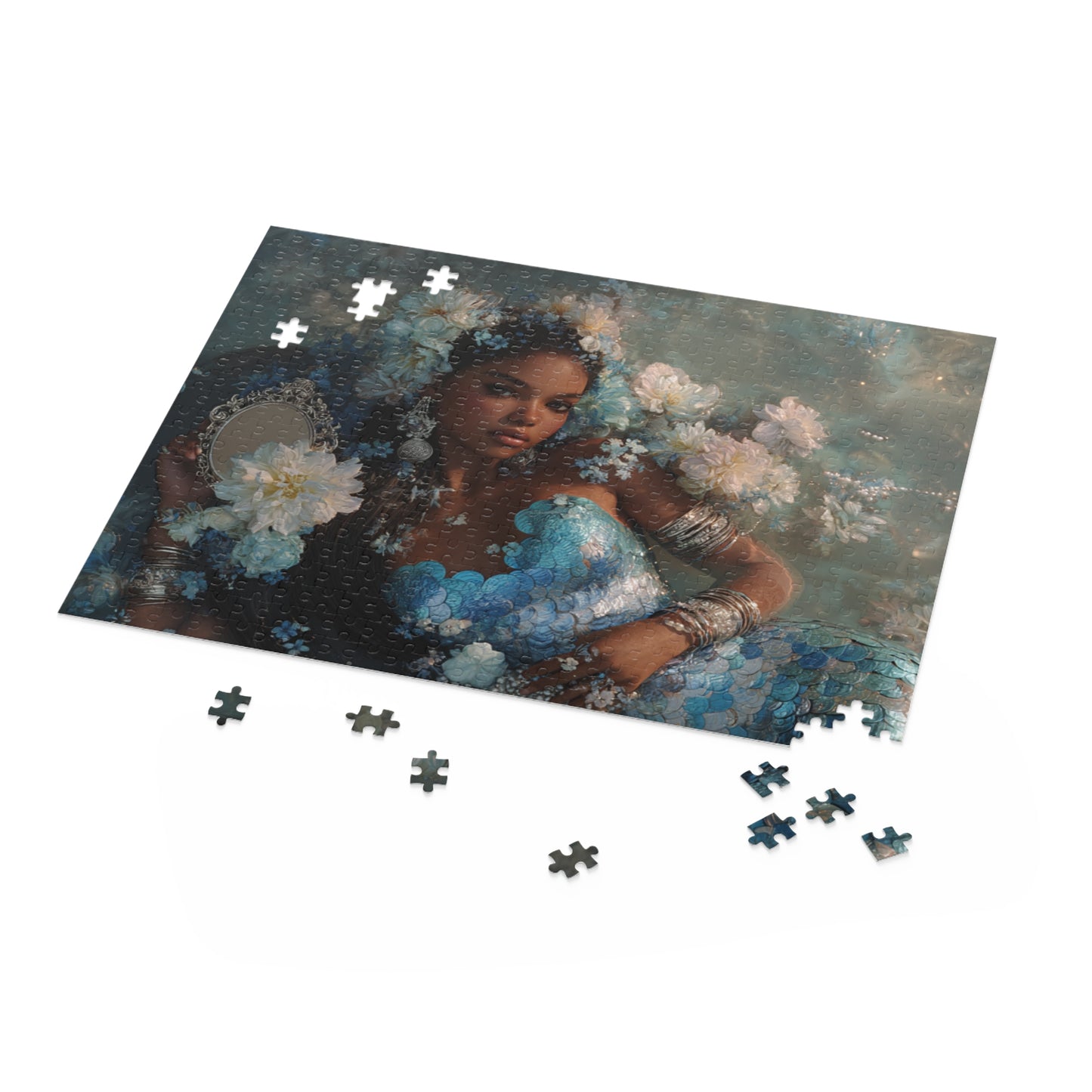 Yemaya Mermaid Floral Puzzle — 500/252/120-Piece Jigsaw