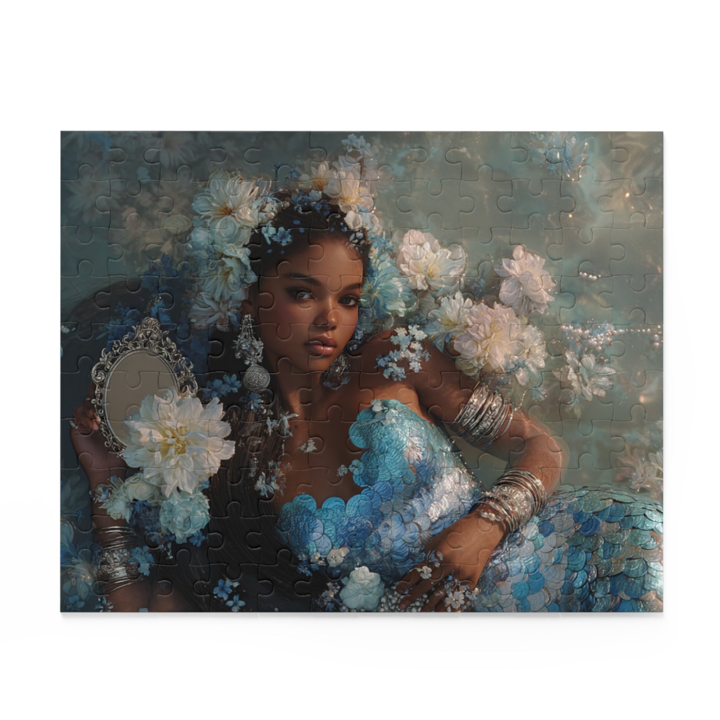 Yemaya Mermaid Floral Puzzle — 500/252/120-Piece Jigsaw