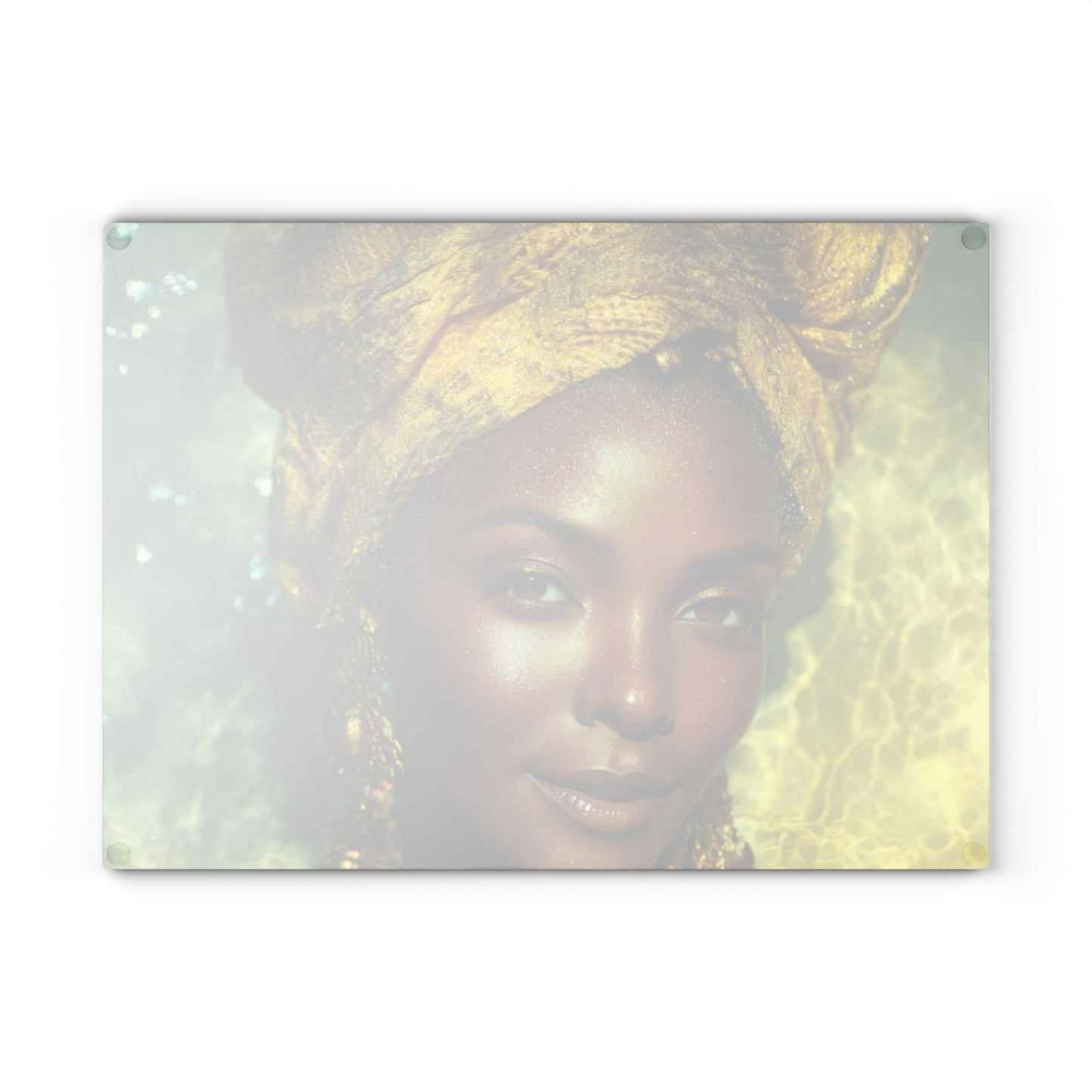 Oshun African Goddess Vibrant Glass Cutting Board