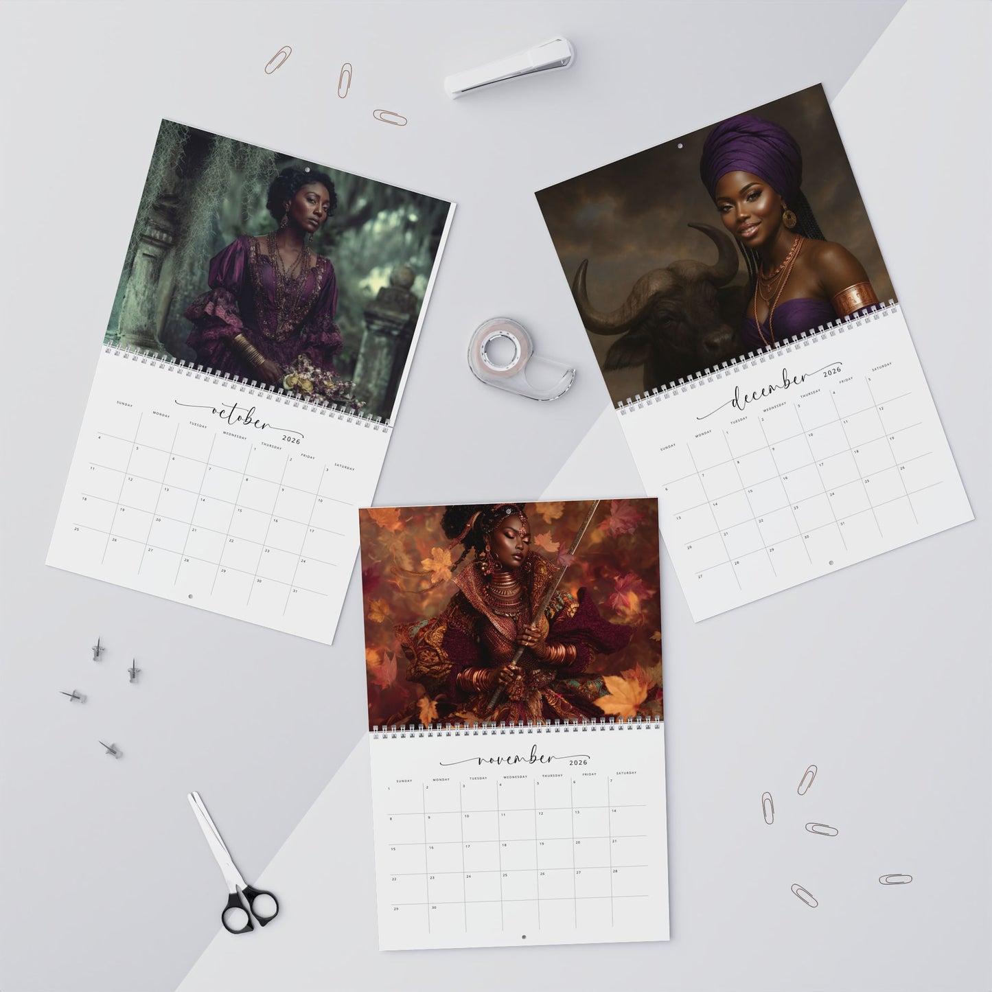 Yemaya Goddess of the Ocean Wall Calendar — 12-Month Spiritual Oceanic Art Calendar