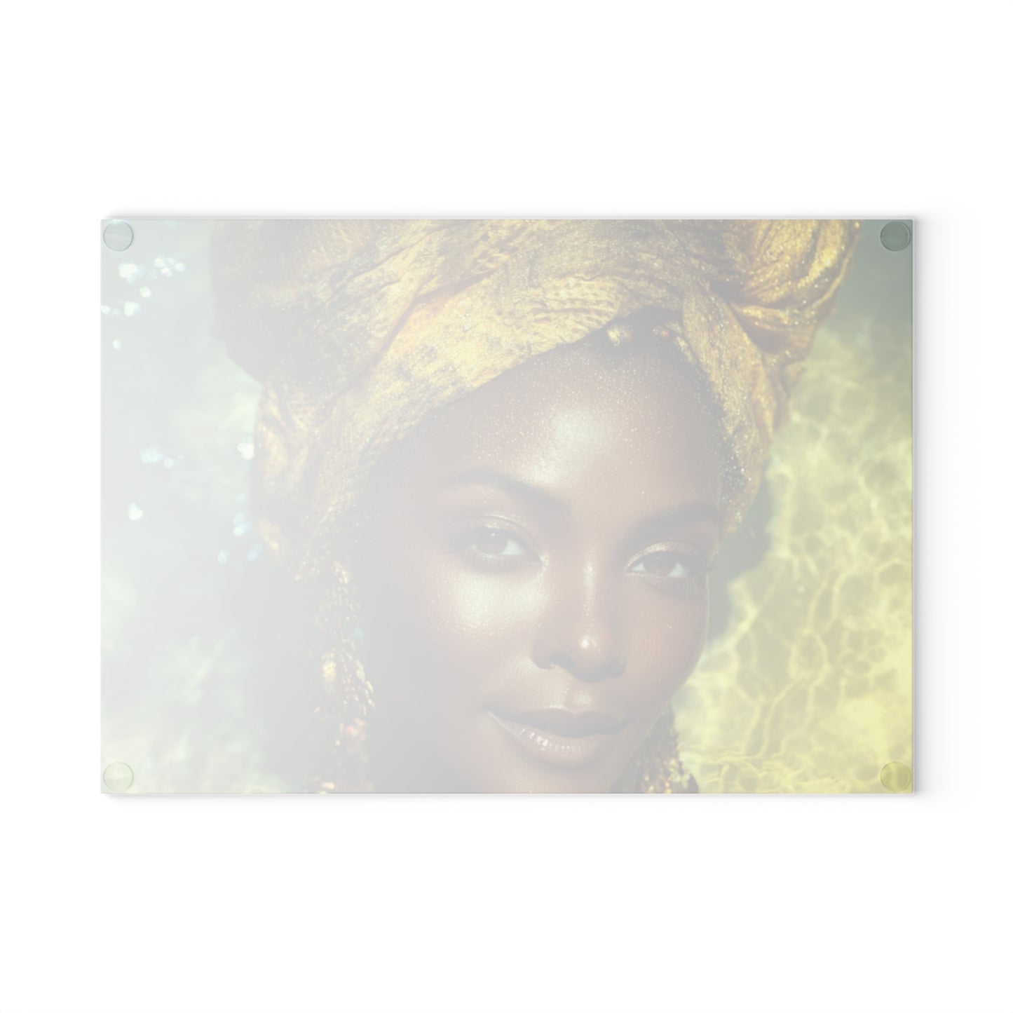 Oshun African Goddess Vibrant Glass Cutting Board