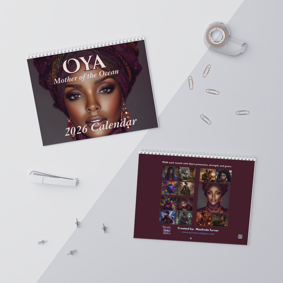 Oya Wall Calendar — 12‑Month Orisha Art Calendar