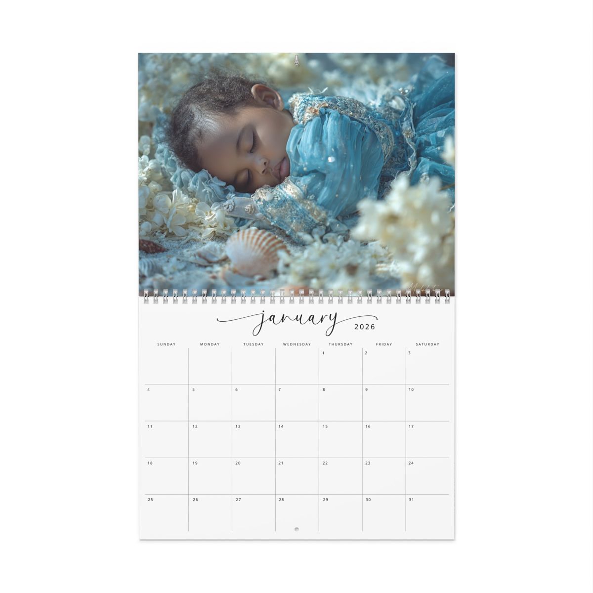 Yemaya Goddess of the Ocean Wall Calendar — 12-Month Spiritual Oceanic Art Calendar